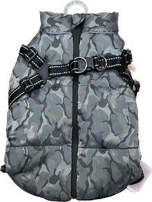 Doggie Q  Grey Reflective Jacket with Harness