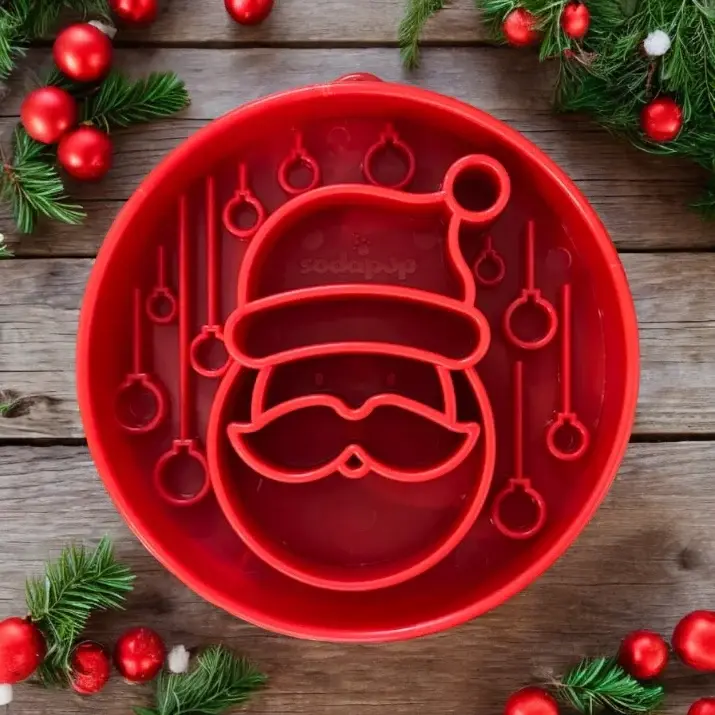 eBowl Red Santa Slow Feeder Bowl