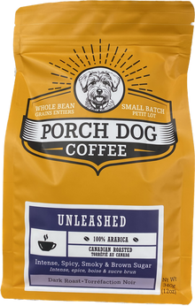 Porch Dog Coffee Unleashed Whole Bean Dark Roast Blend 12oz