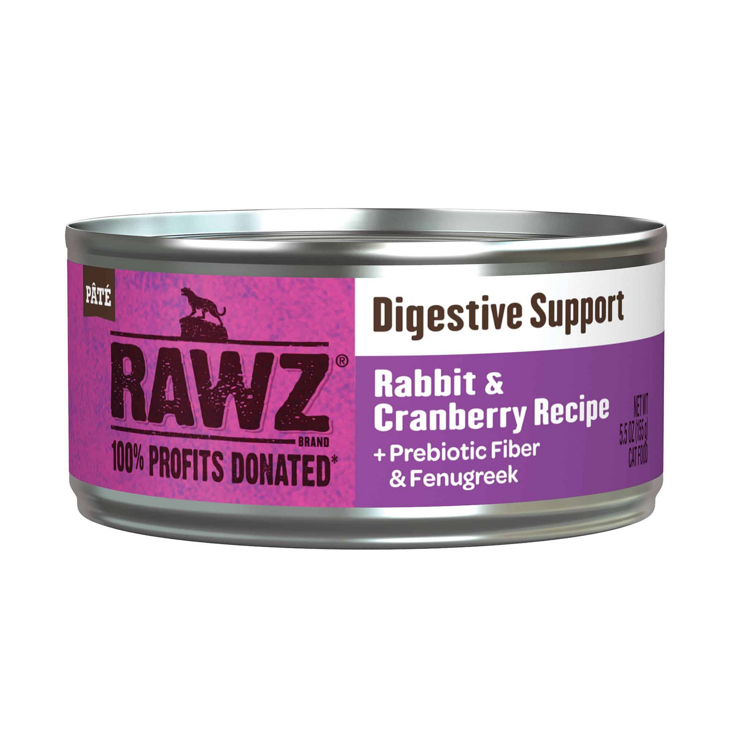 RAWZ Digestive Support Rabbit & Cranberry Wet Cat Food 5.5oz