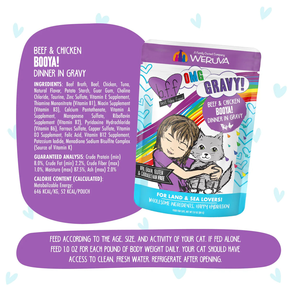 Weruva BFF OMG Beef & Chicken Booya! Dinner in Gravy for Cats 2.8oz