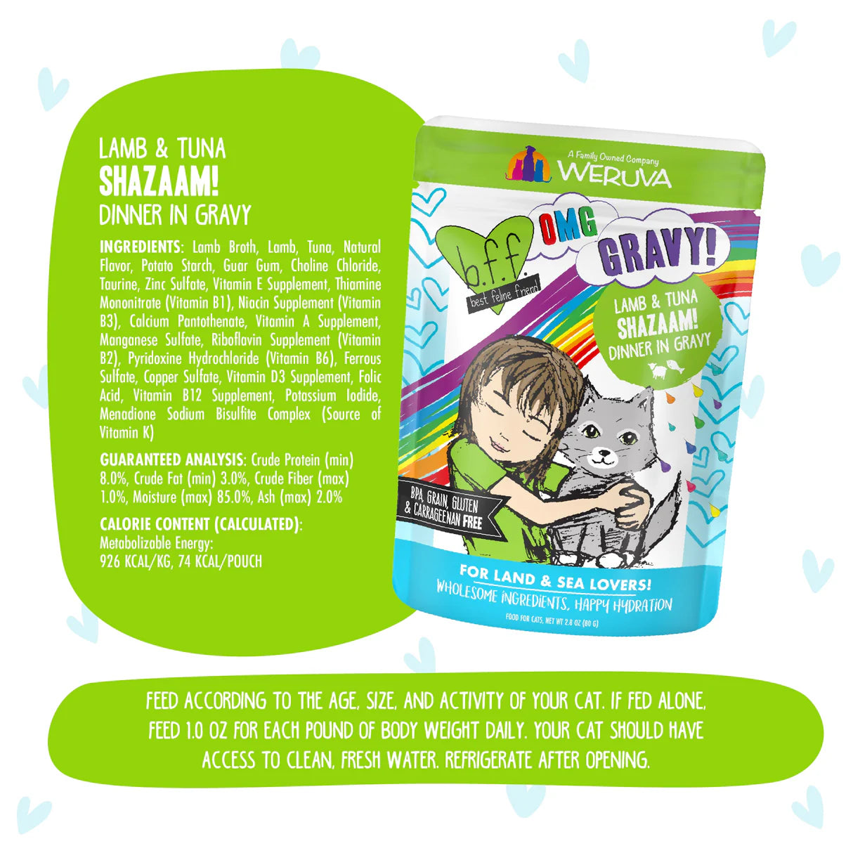 Weruva BFF OMG Lamb & Tuna Shazaam! Dinner in Gravy for Cats 2.8oz