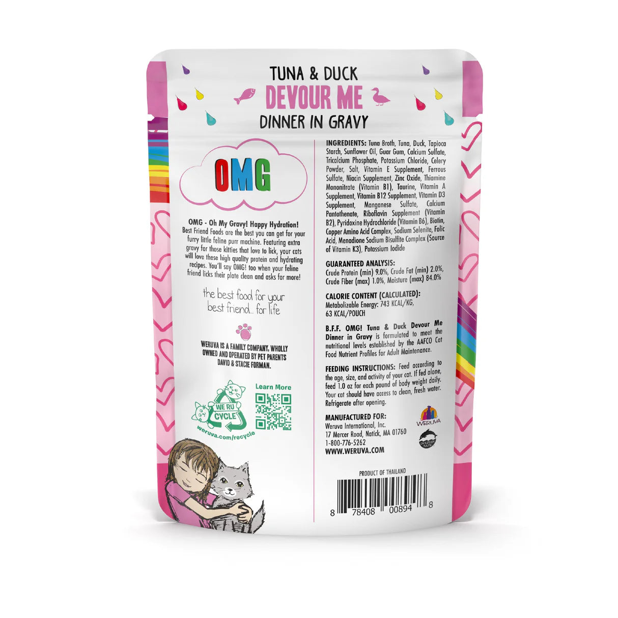 Weruva BFF OMG Tuna & Duck Devour Me Dinner in Gravy for Cats 3oz