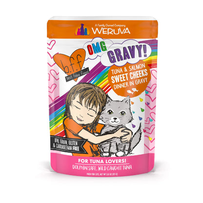 Weruva BFF OMG Tuna & Salmon Sweet Cheeks Dinner in Gravy for Cats 3oz