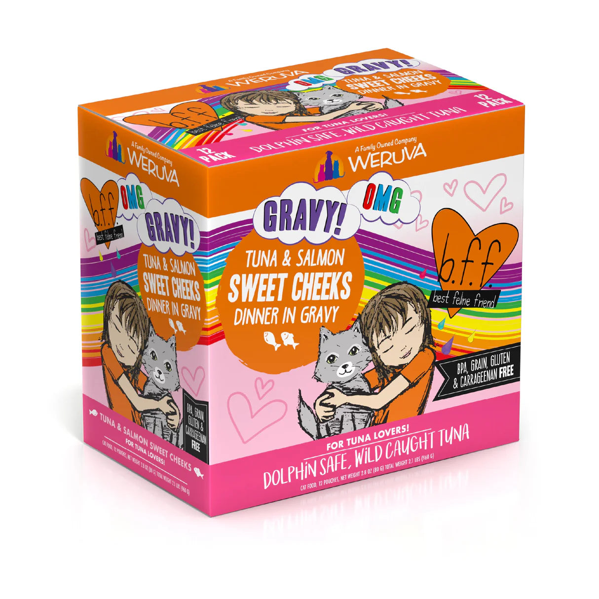 Weruva BFF OMG Tuna & Salmon Sweet Cheeks Dinner in Gravy for Cats 3oz