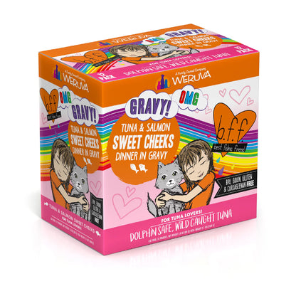 Weruva BFF OMG Tuna & Salmon Sweet Cheeks Dinner in Gravy for Cats 3oz