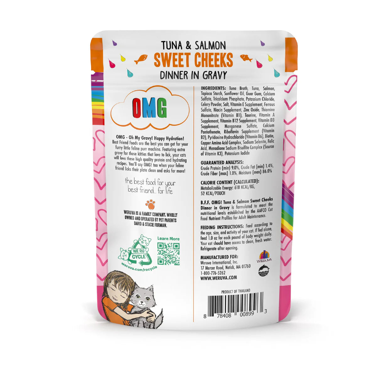 Weruva BFF OMG Tuna & Salmon Sweet Cheeks Dinner in Gravy for Cats 3oz