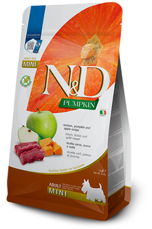 Farmina N&D Adult Mini Venison, Apple & Pumpkin for Dogs 2KG