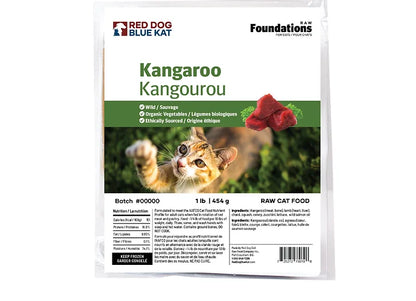 Red Dog Blue Kat Foundations Raw Kangaroo for Cats 4 x 1/4lb