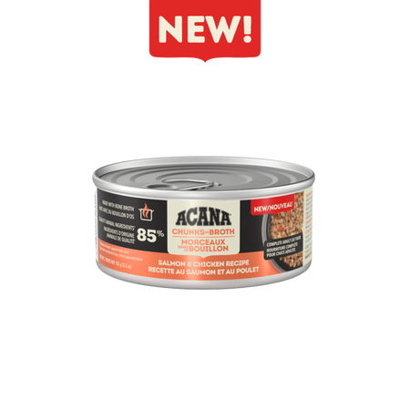 Acana Chicken & Salmon Chunks & Broth Wet Cat Food 5.5oz