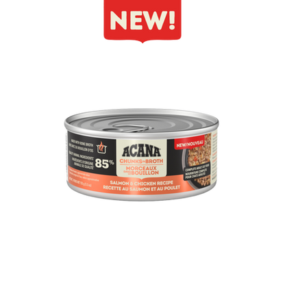 Acana Chicken & Salmon Chunks & Broth Wet Cat Food 5.5oz