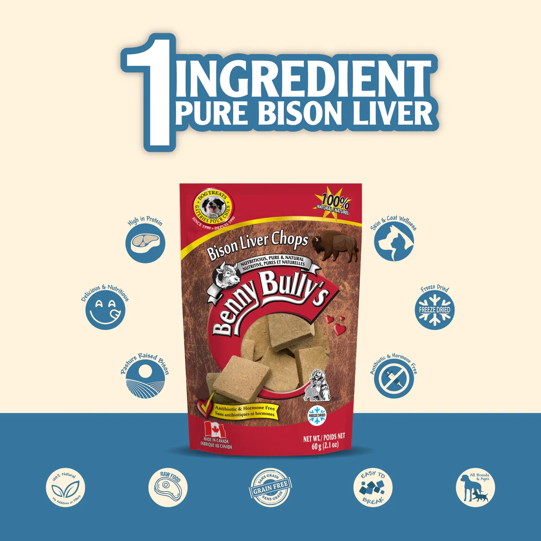 Benny Bully's Bison Liver Chops 243g