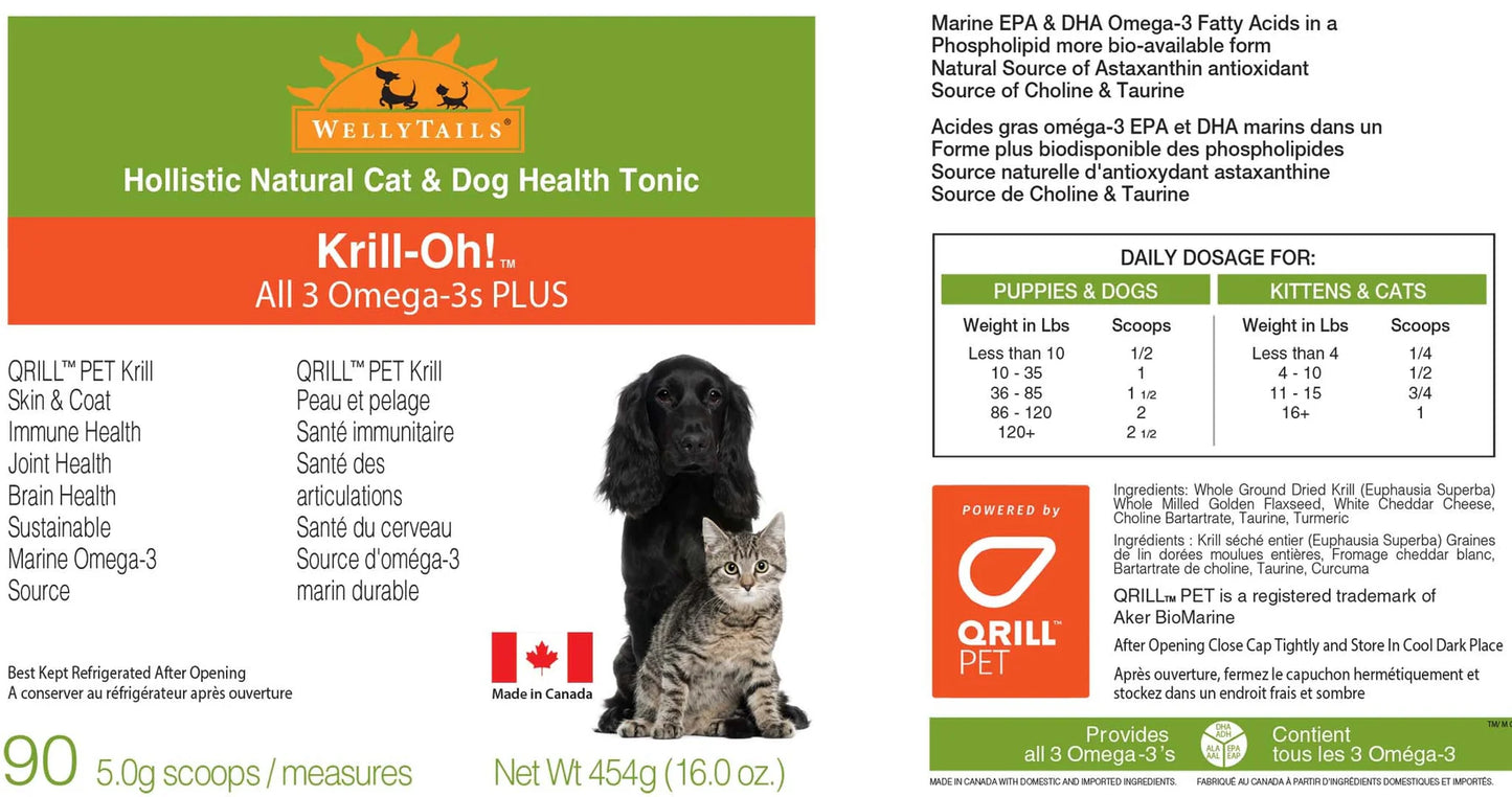 WellyTails Krill Oh Omega 3S for Dogs 454g