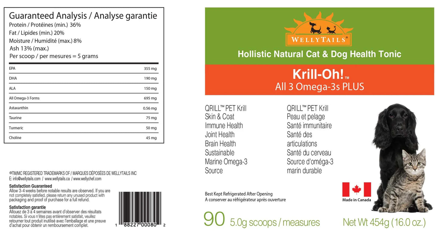 WellyTails Krill Oh Omega 3S for Dogs 454g