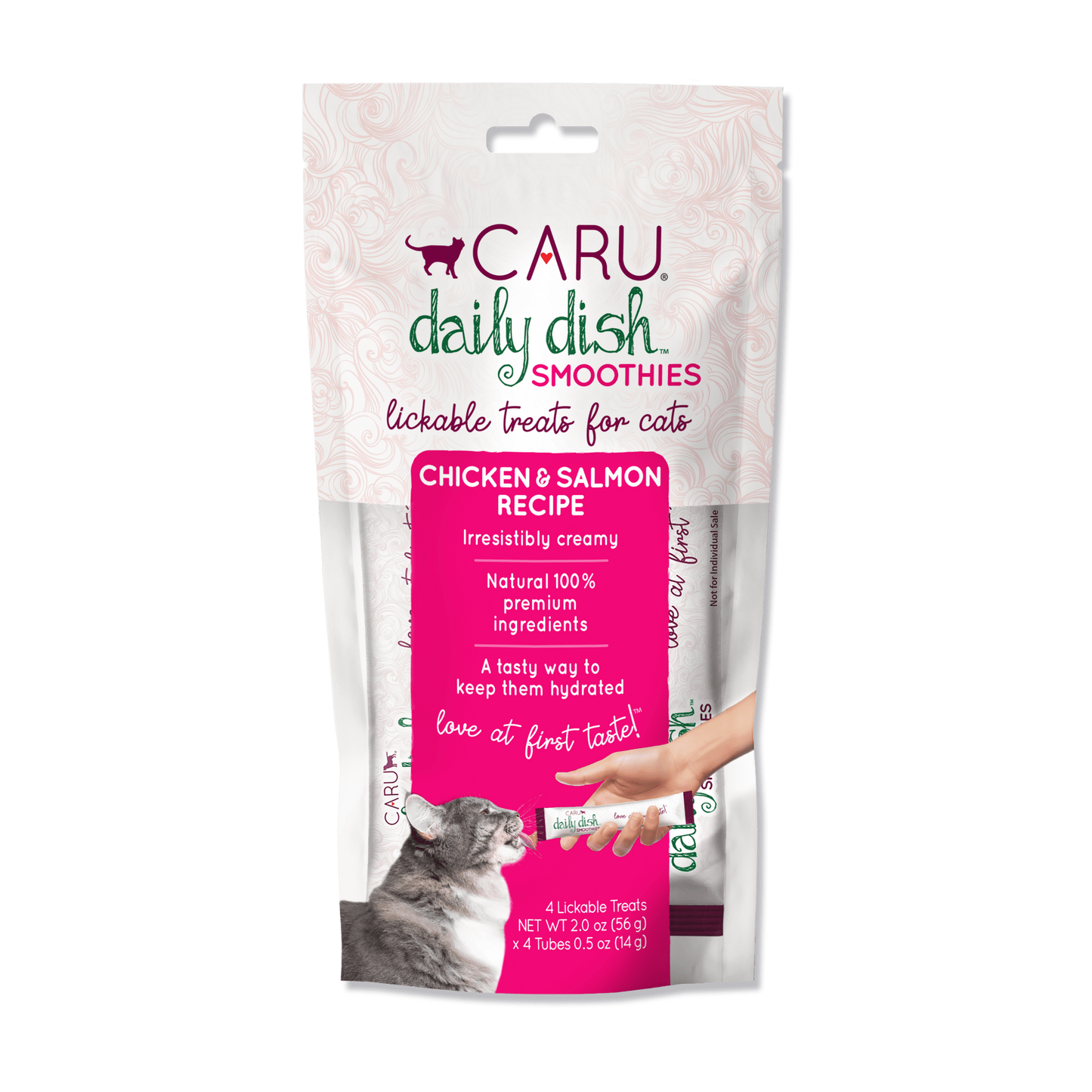 Caru Chicken & Salmon Lickable Treats for Cats