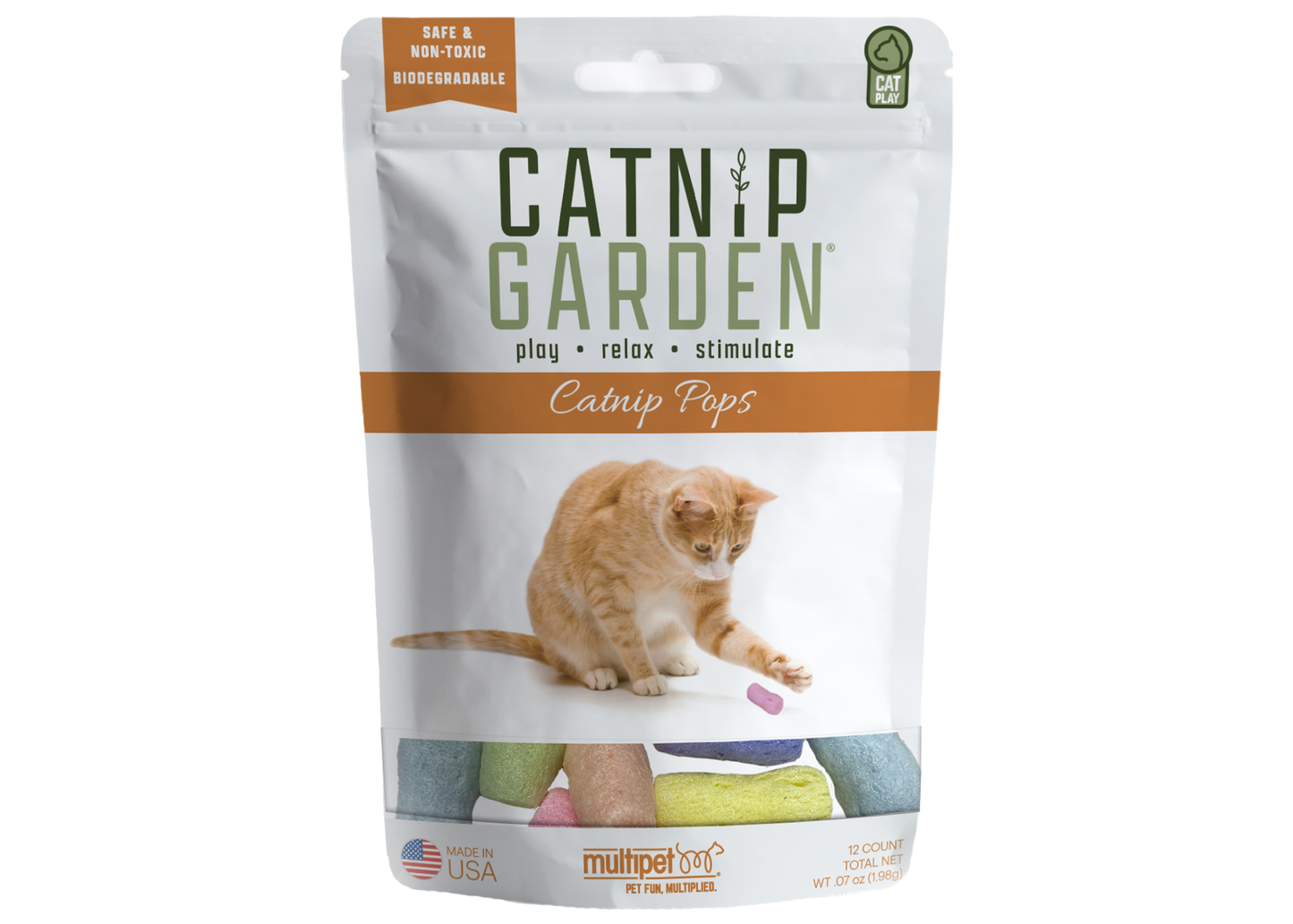 Multipet Catnip Garden Pops Cat Toy 12 pc