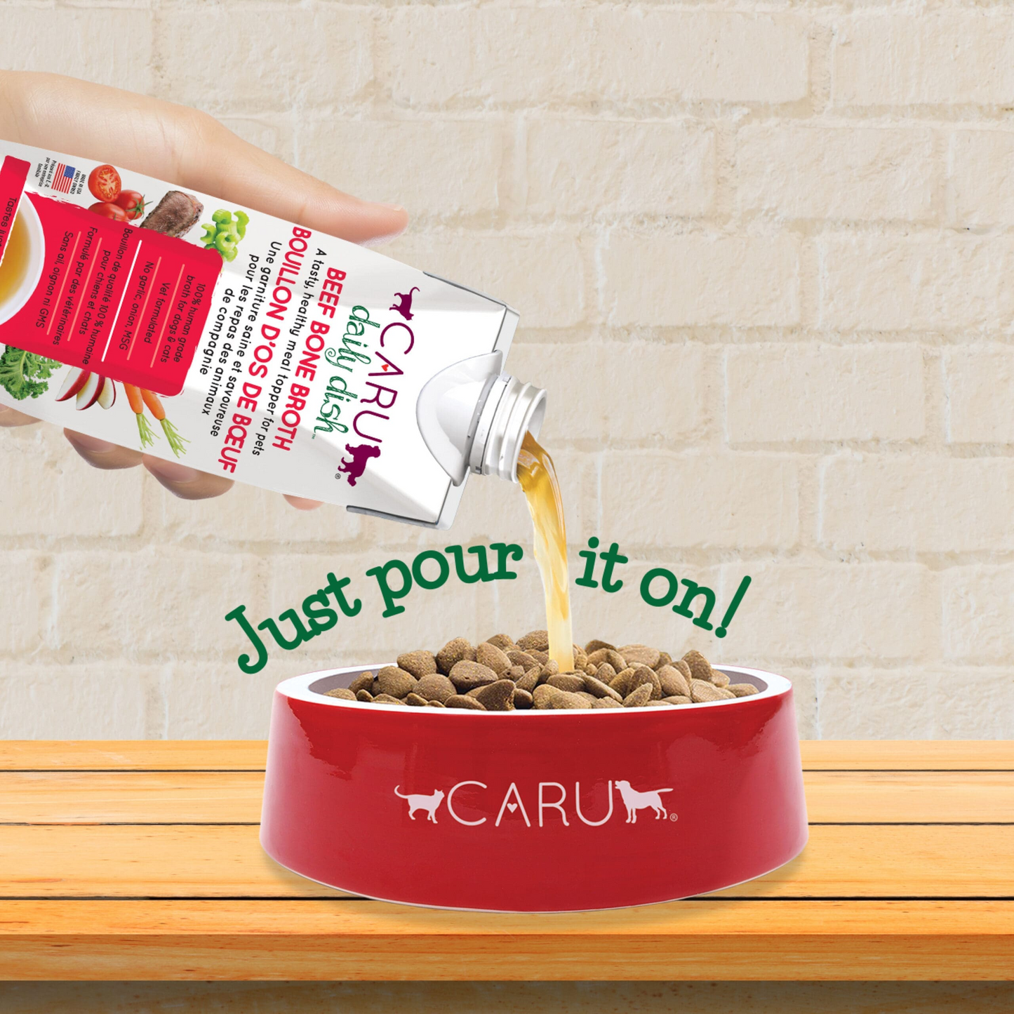 Caru Daily Dish Beef Broth for Dogs & Cats 17.6oz