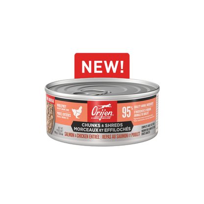 Orijen Chicken & Salmon Chunks & Shreds Wet Kitten Food 5.5oz
