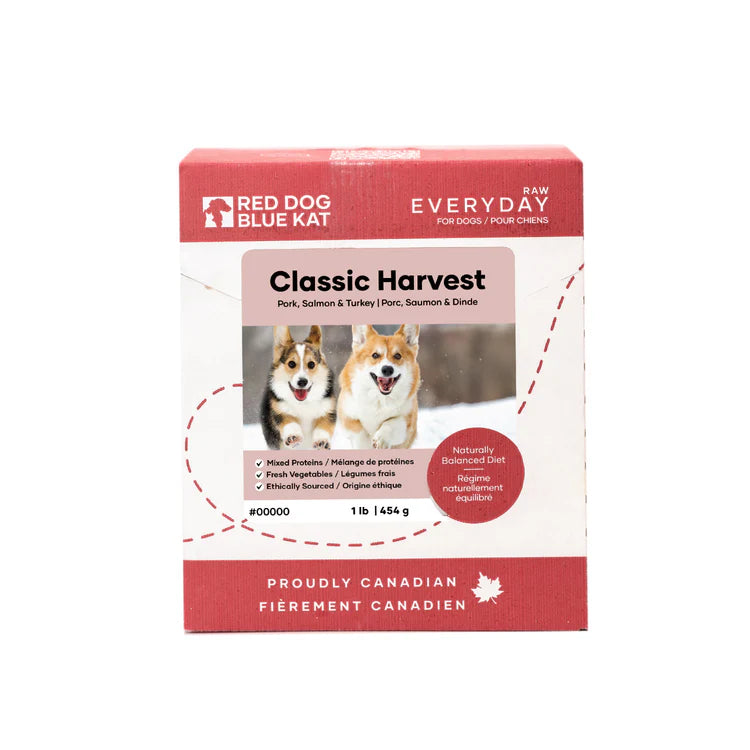 RDBK🍁 Everyday Raw for Dogs Pork, Fish & Turkey Classic Harvest 4 x 1/4lb