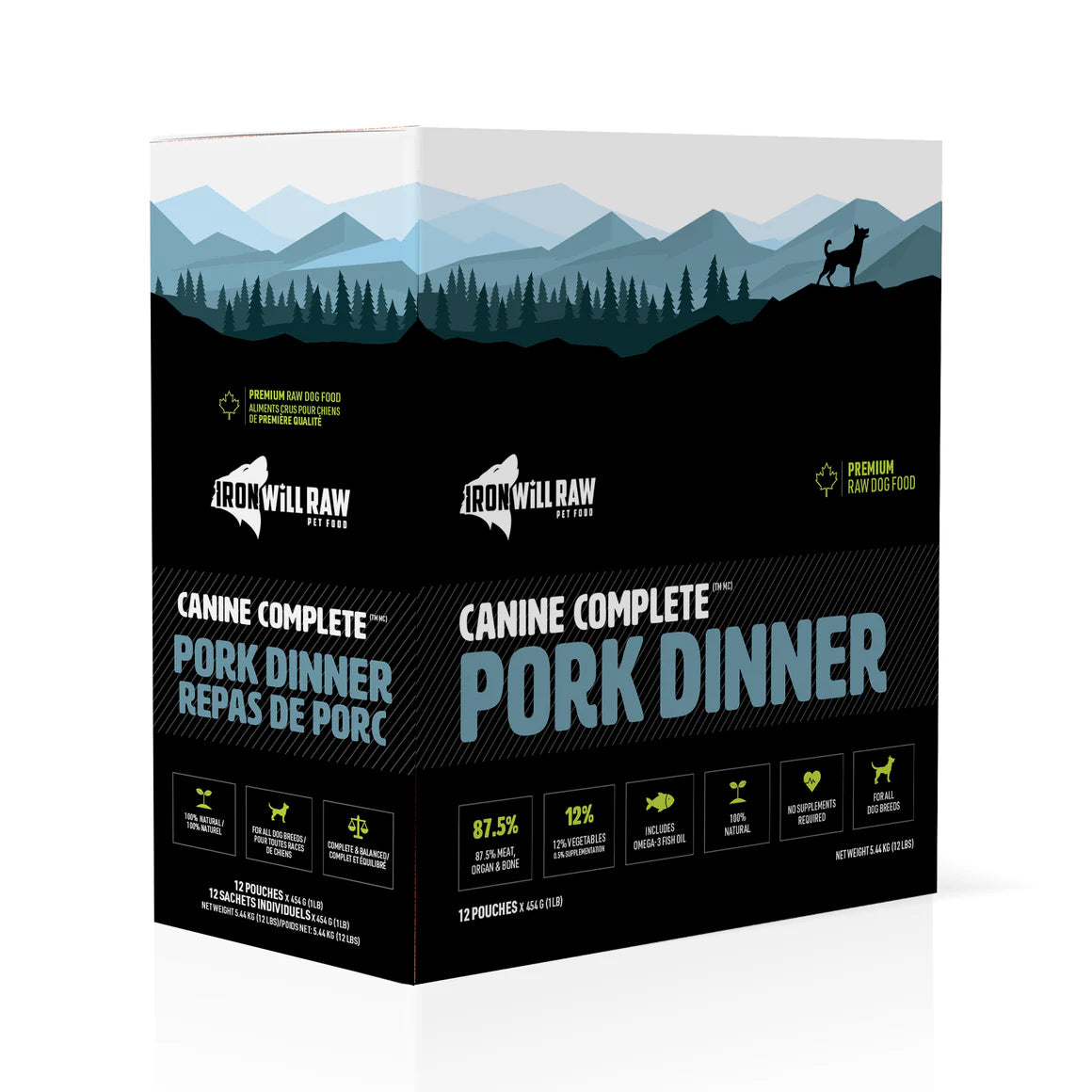Iron Will Raw 🍁Canine Complete Pork Dinner 12lb