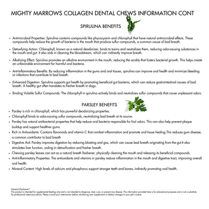 Wag & Bright Supply Co.🍁Mighty Marrows Spirulina Beef Collagen Dental Chew Large