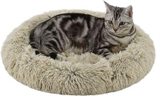 Best Friends by Sheri Taupe Donut Bed in Shag Fur 21" x 19"