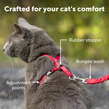 Come With Me Kitty Harness & Bungee Leash Red