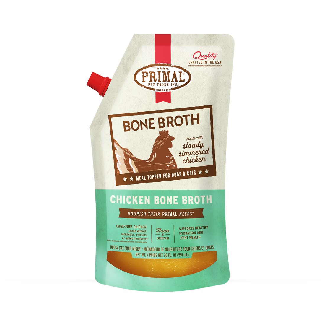 Primal Pet Foods Chicken Bone Broth 20Oz