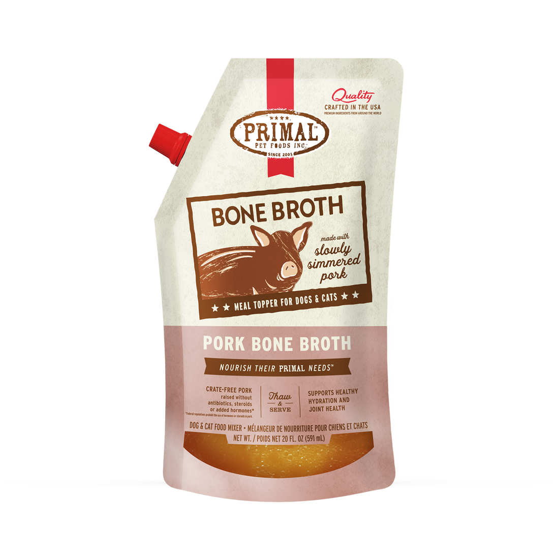 Primal Pet Foods Pork Bone Broth 20Oz