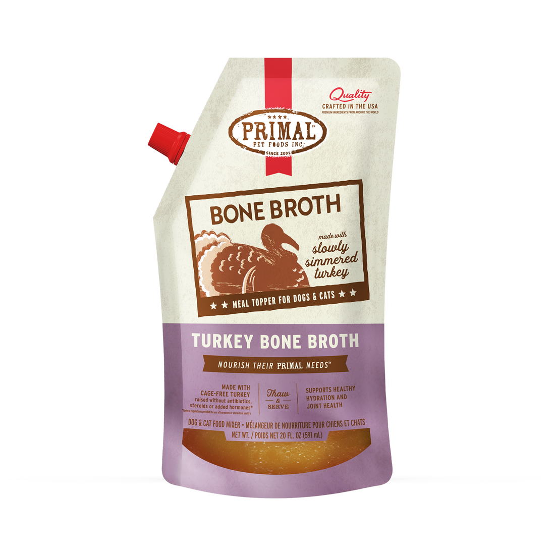 Primal Pet Foods Turkey Bone Broth 20Oz