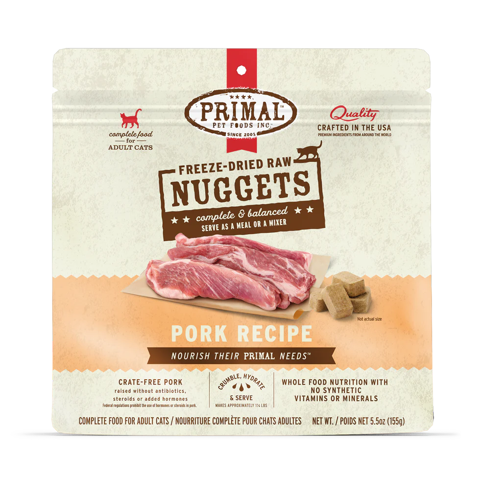 Primal Pet Foods Feline Pork Freeze Dried Nuggets 14Oz