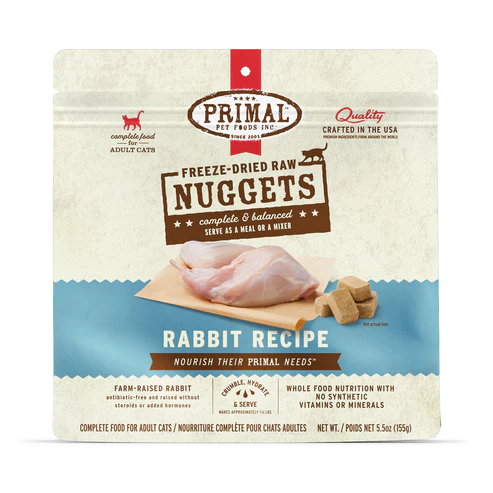 Primal Rabbit Freeze Dried Nuggets for Cats 14oz