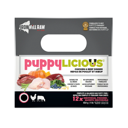 Iron Will Raw 🍁Puppylicious Chicken & Beef 12lb