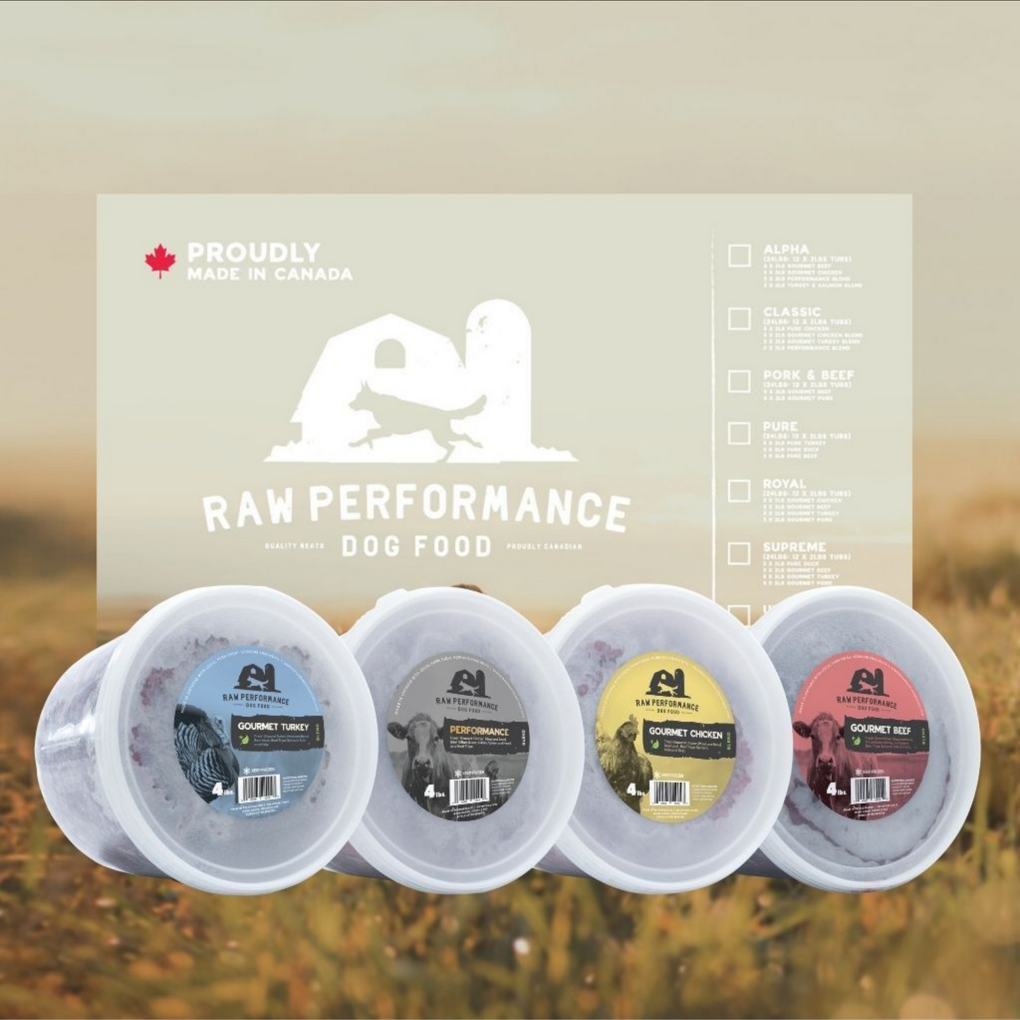 Raw Performance The Beef Wolf Pack 48lb Case (4lb Tubs)