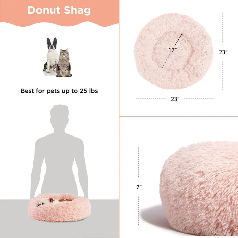 Best Friends by Sheri Cotton Candy Donut Bed in Shag Fur 23" x 23"