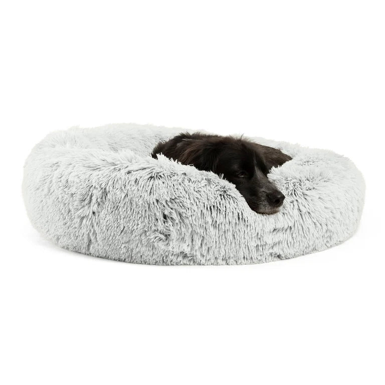 Best Friends by Sheri Medium - Frost Donut Bed in Shag Fur 30 x 30