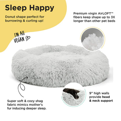 Best Friends by Sheri Medium - Frost Donut Bed in Shag Fur 30 x 30