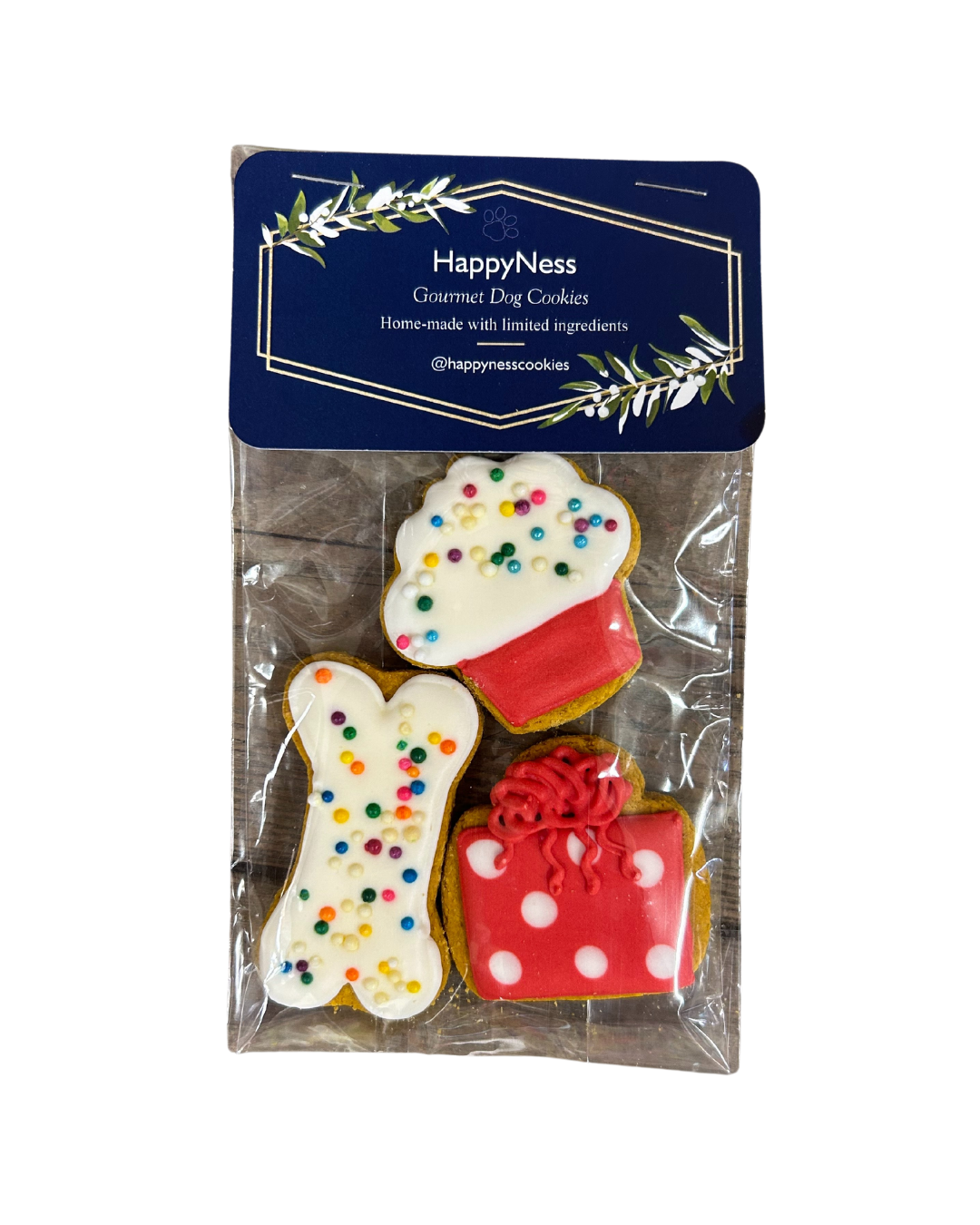 HappyNess Birthday 3 Pack HappyBites Gourmet Dog Cookies