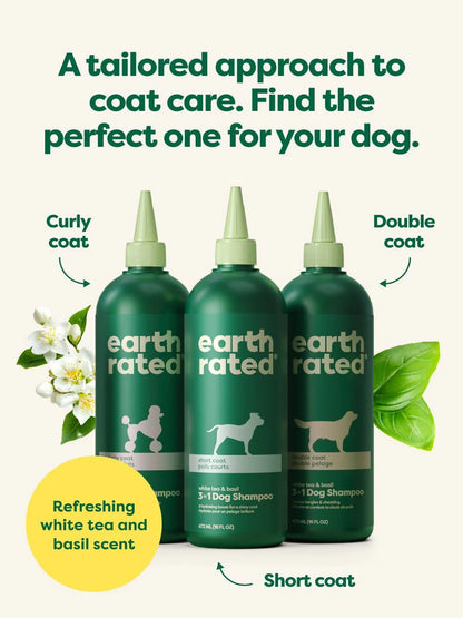 Earth Rated🍁 Curly Coat White Tea & Basil 3-in-1 Grooming Shampoo 16oz