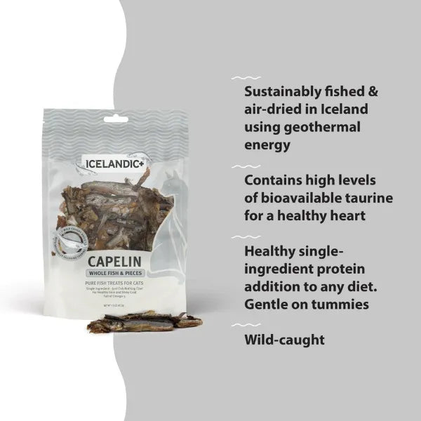 Icelandic Capelin Whole Fish Cat Treats 1.5oz