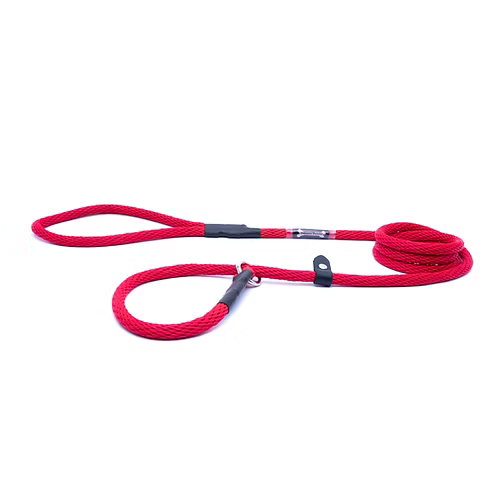 Red 3/8" x 6' Smoochy Poochy Slip Lead with Safety