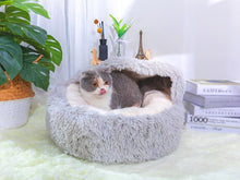 PetPals Group Modern Igloo Shag Fur Pet Bed with Hood