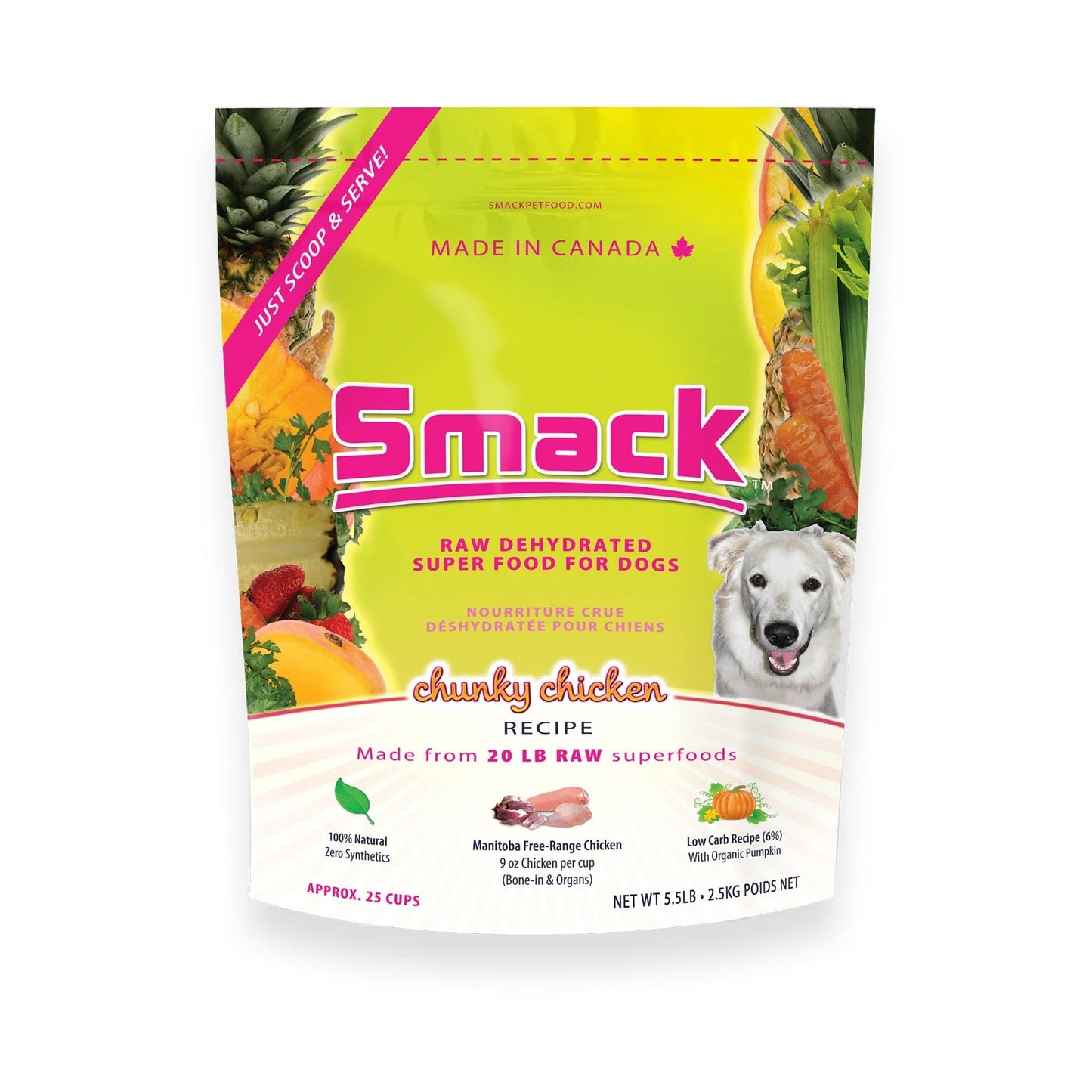 Smack Chunky Chicken Raw Dehydrated Super Food for Dogs