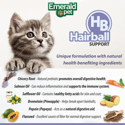 Emerald Pet Hairball Support Feline Health Chews 2.5oz