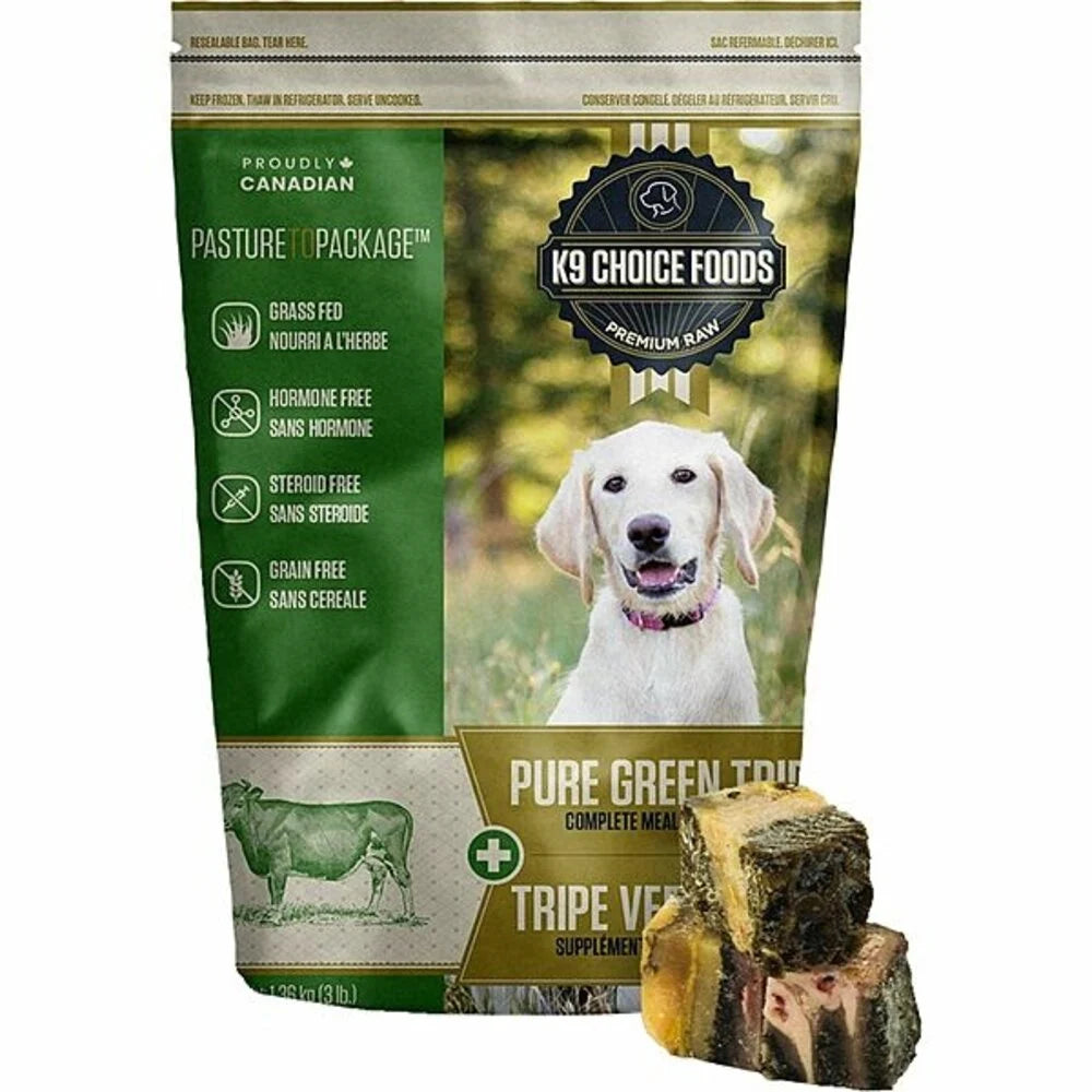 K9 Choice Pure Green Tripe Frozen Dog Food 3lb