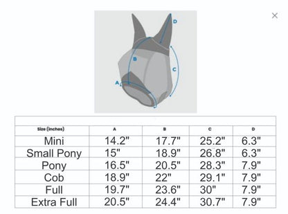 Canadian Horsewear 🍁Donkey/Mule Lycra Fly Mask