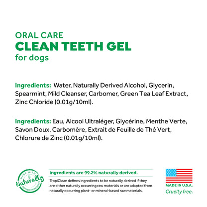 Tropiclean Fresh Breath Oral Care Clean Teeth Gel for Dogs 2oz