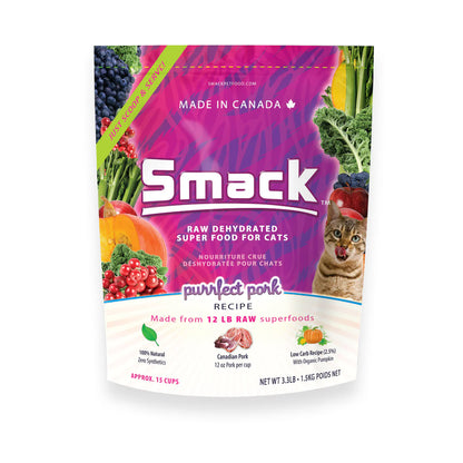 Smack Purrfect Pork Raw Dehydrated Super Food for Cats 250g