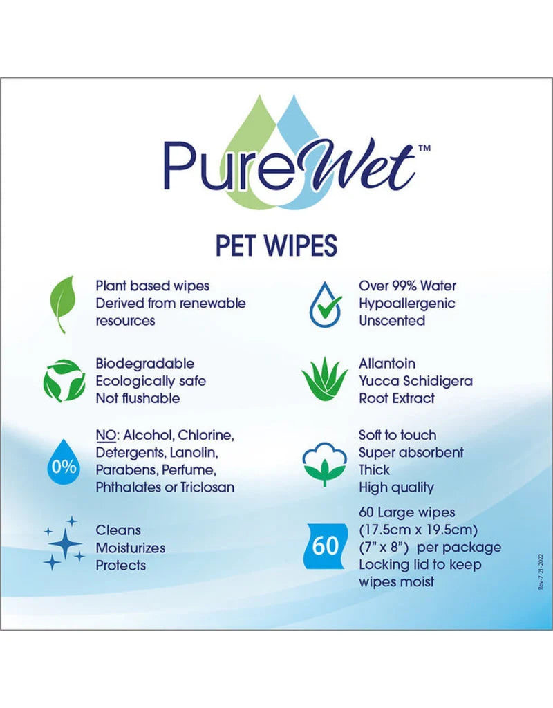 PureWet Pet and People Wipes 15ct - 4X Larger