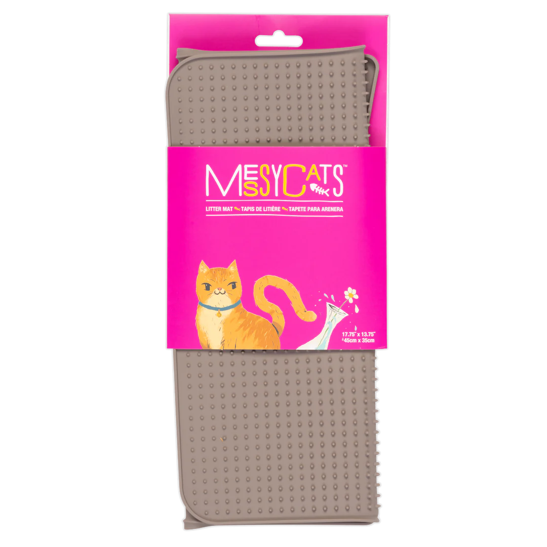 Messy Cats Litter Mat with Graduates Spikes in Grey